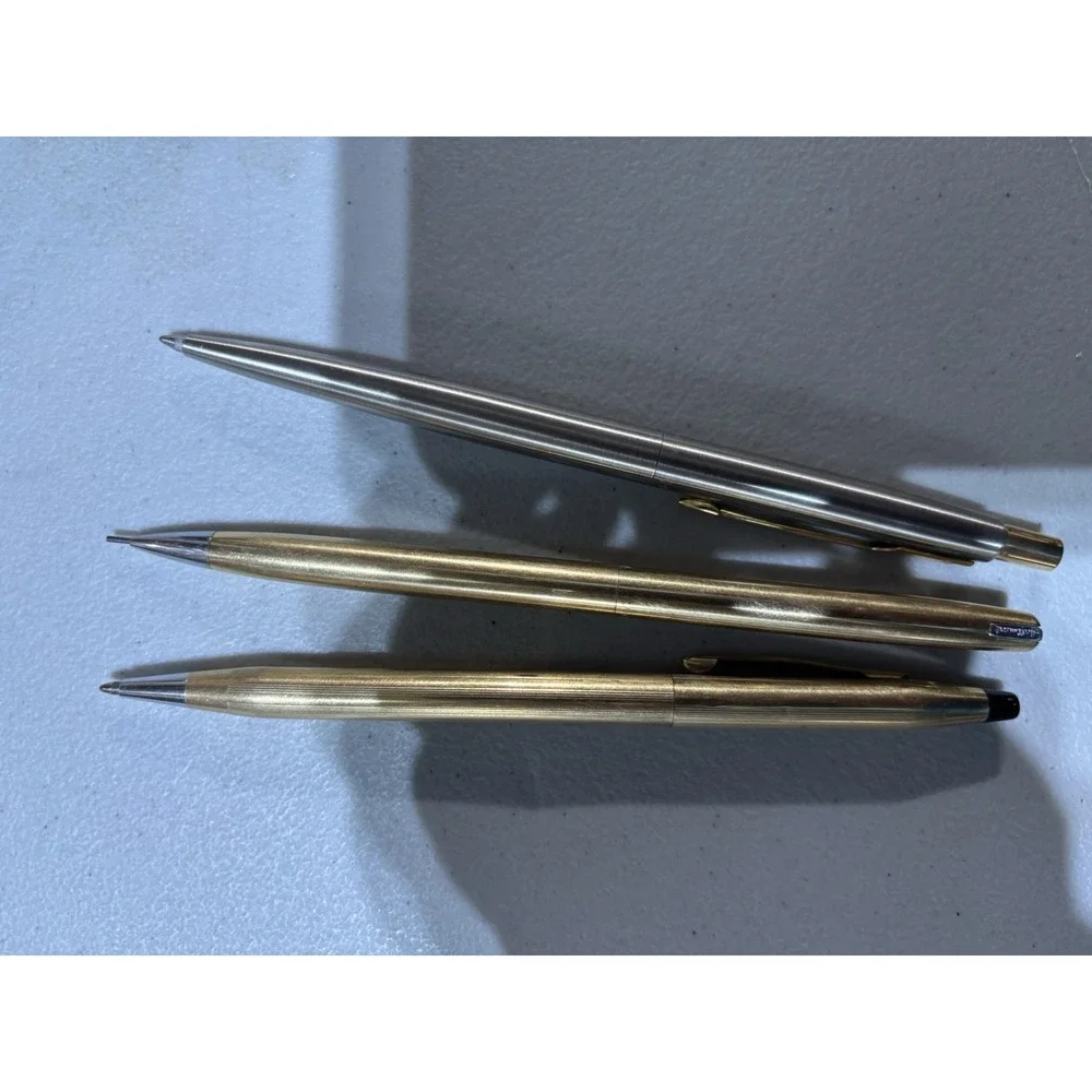 2 X Parker Classic‎ Gold Finish GT Stainless Steel Ballpoint Pen And Pencil